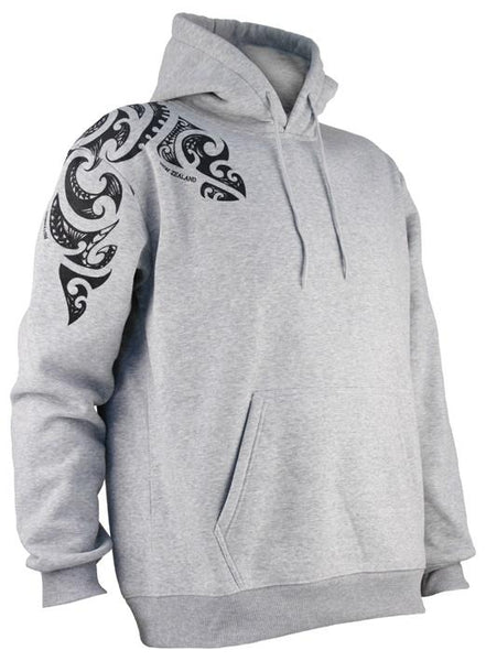 Tattoo Design Hoodie in Grey www.themotelshop .nz