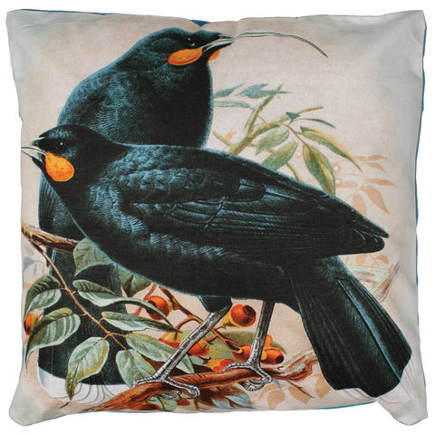 Huia Birds of New Zealand Cushion