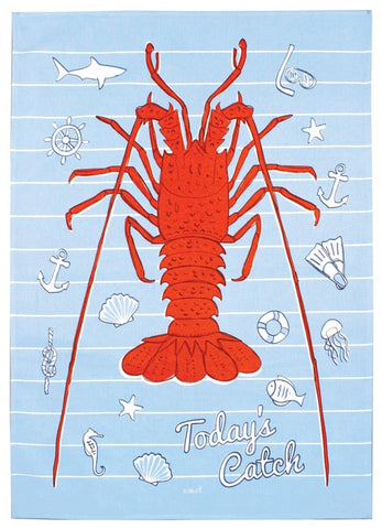 Today's Catch Crayfish Tea Towel