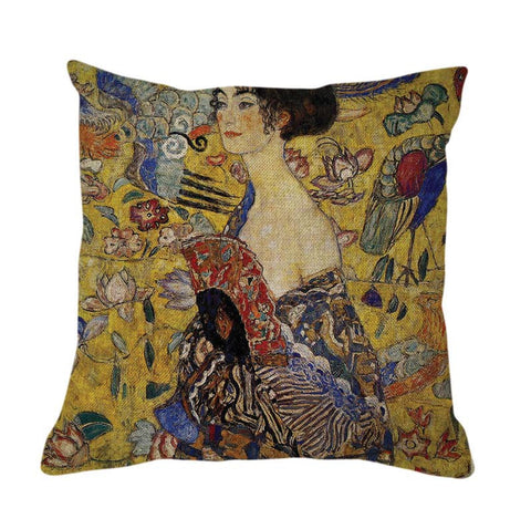 Renaissance Lady in Gold Cushion