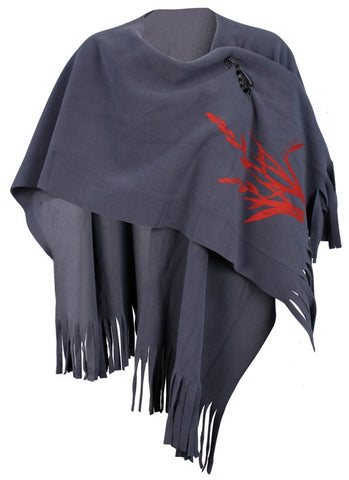 Ladies Polarfleece Wrap with Harakeke pattern