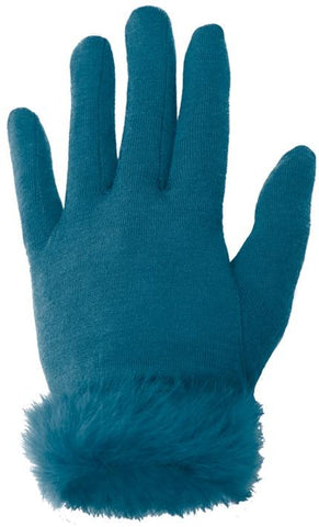 Rabbit Fur trim Merino Gloves