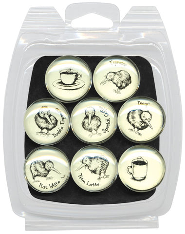 Caffeinated Kiwis Dome Fridge Magnets
