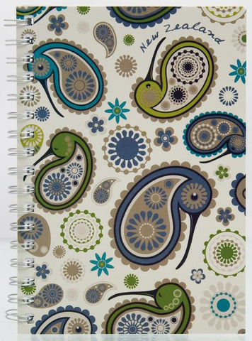 Paisley Kiwi Spiral Notebooks